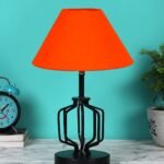 Orange Cotton Table lamp with Iron Base(123)