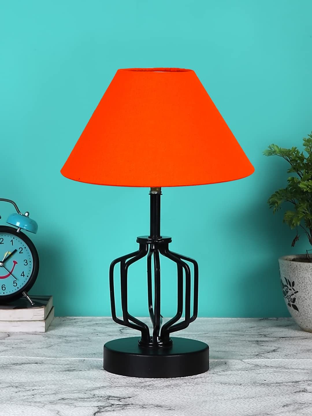 Orange Cotton Table lamp with Iron Base(123)