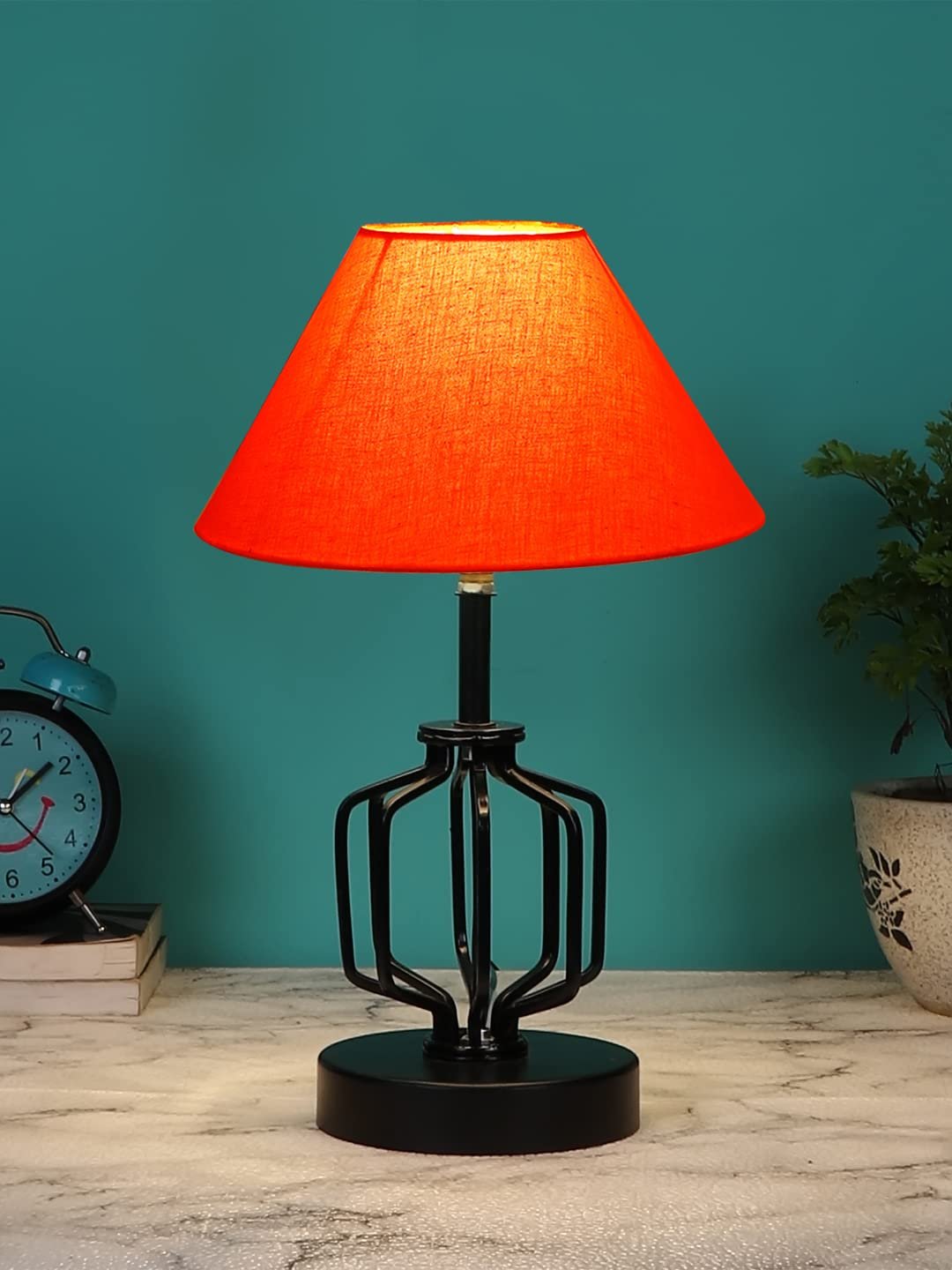 Orange Cotton Table lamp with Iron Base(123)