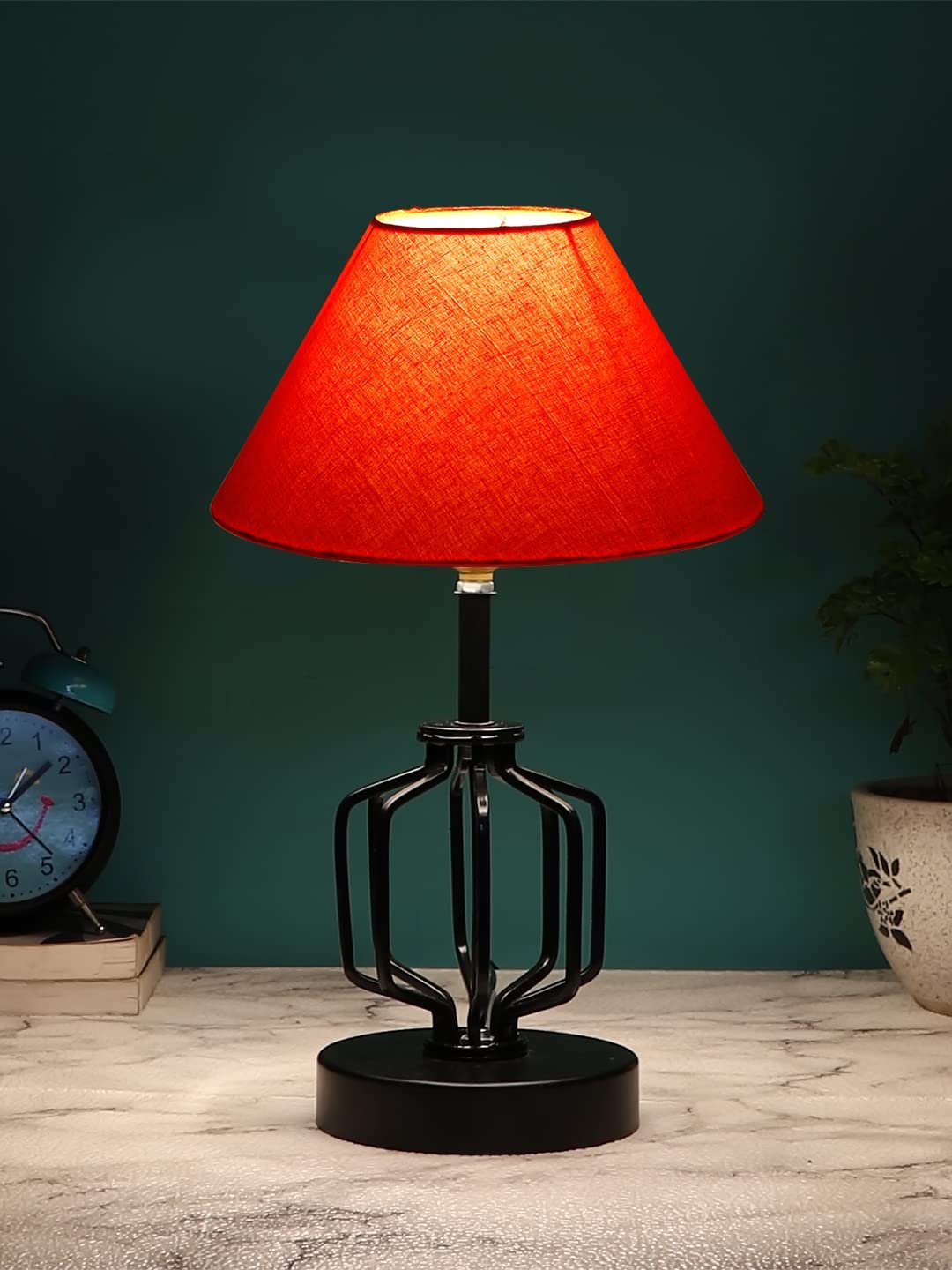 Orange Cotton Table lamp with Iron Base(123)