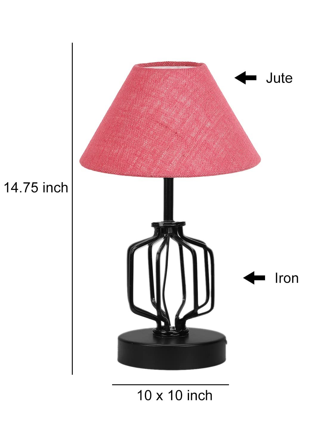 Pink Jute Table lamp with Iron Base(128)
