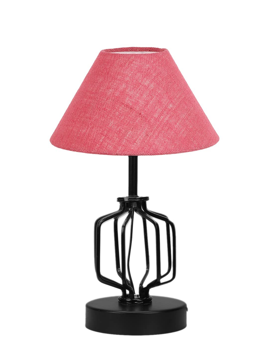 Pink Jute Table lamp with Iron Base(128)