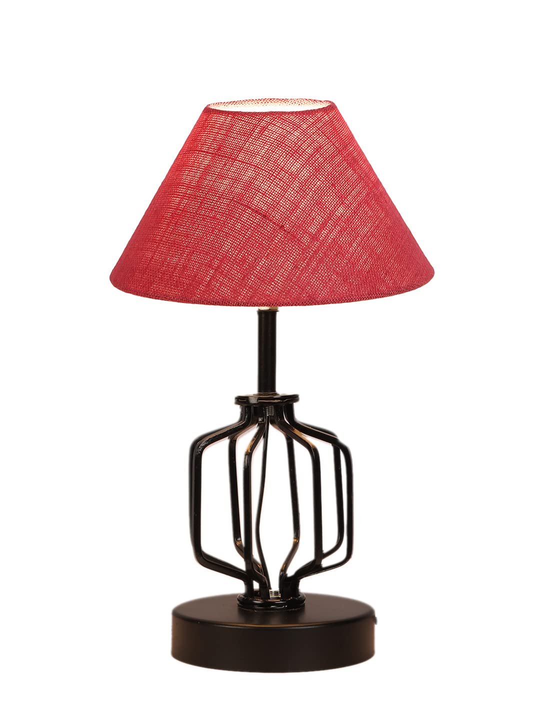Pink Jute Table lamp with Iron Base(128)
