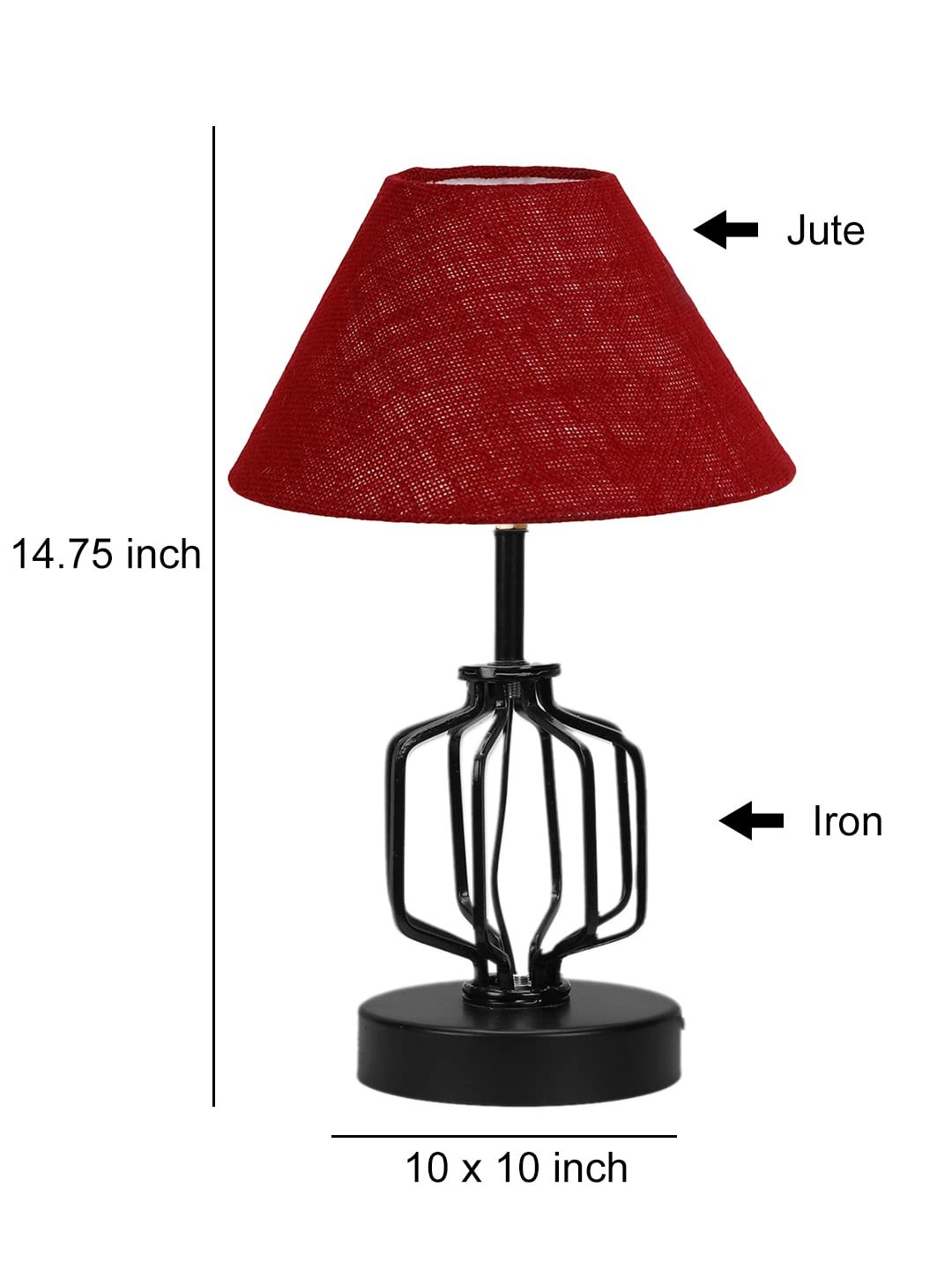 Maroon Jute Table lamp with Iron Base(129)