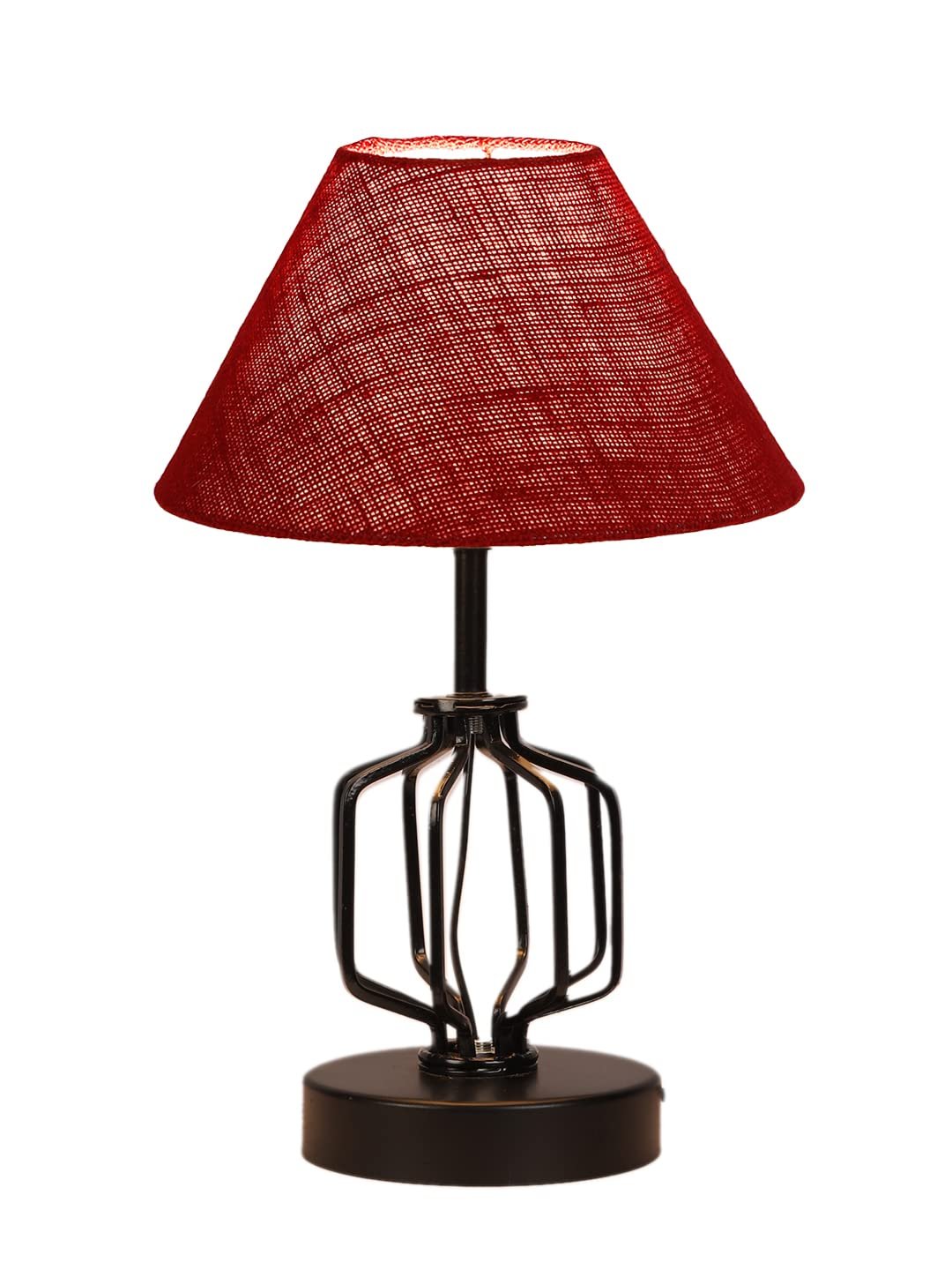 Maroon Jute Table lamp with Iron Base(129)