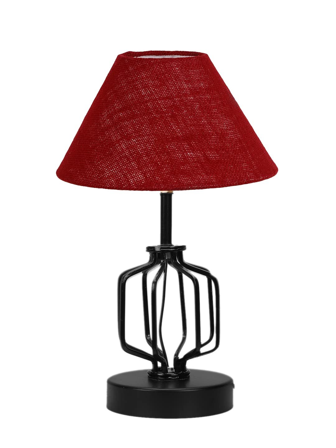 Maroon Jute Table lamp with Iron Base(129)