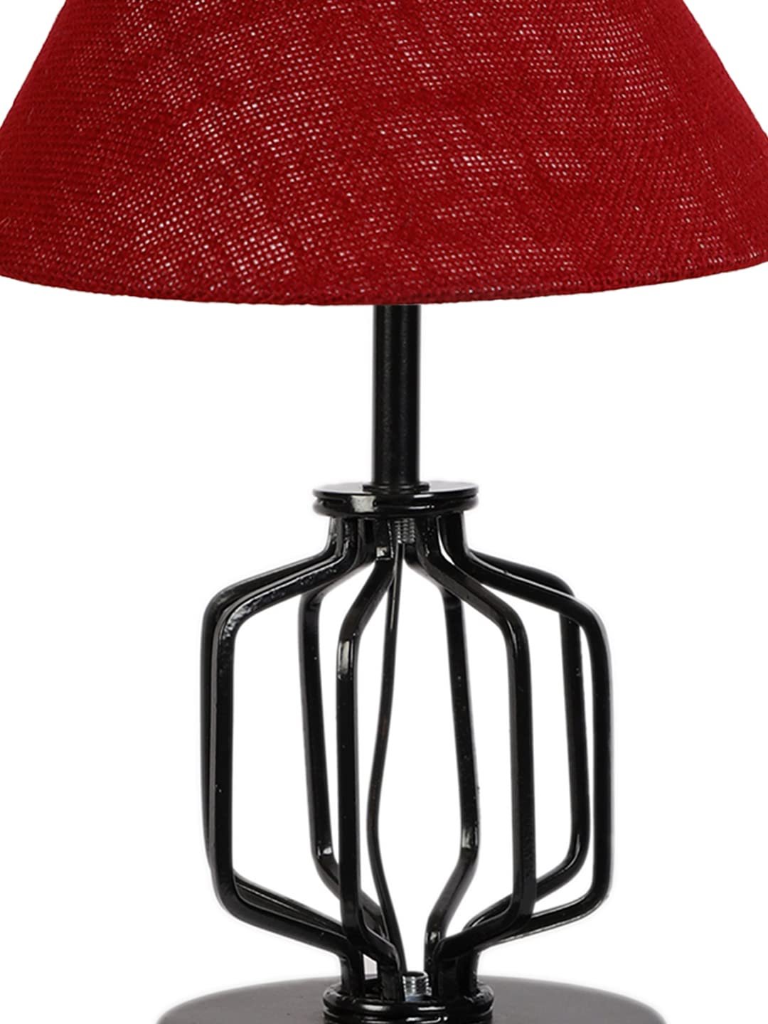 Maroon Jute Table lamp with Iron Base(129)