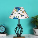 Multicolor Cotton Table lamp with Wood & Iron Base(13)