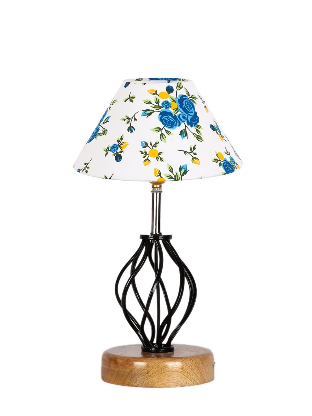 Multicolor Cotton Table lamp with Wood & Iron Base(13)