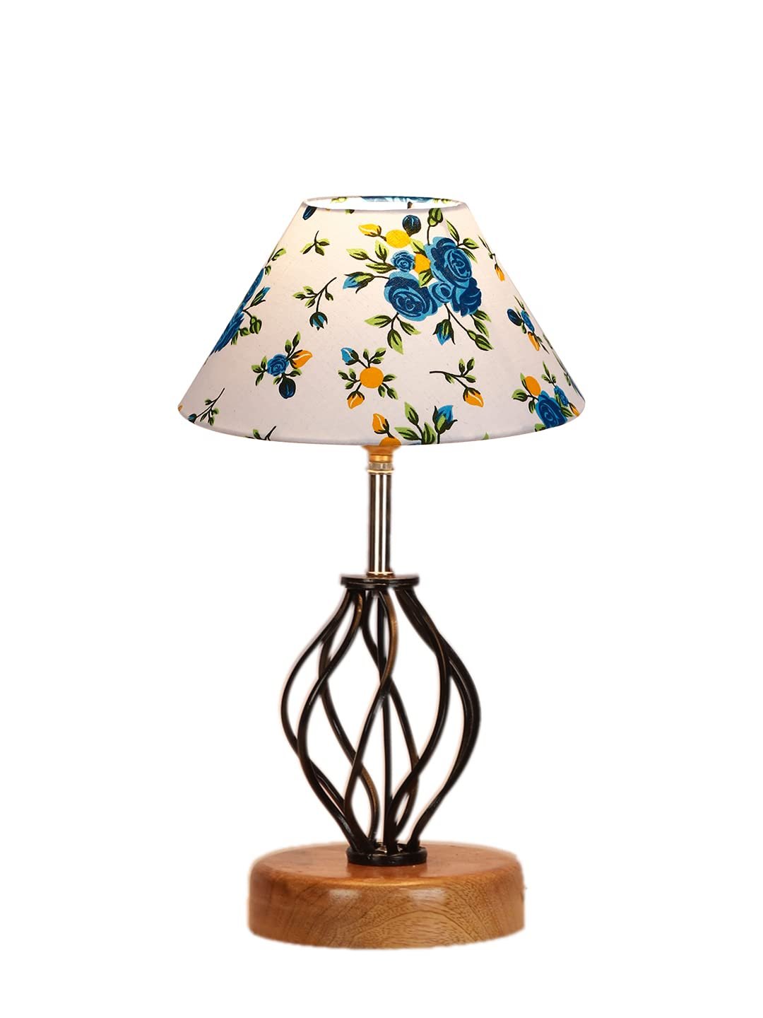 Multicolor Cotton Table lamp with Wood & Iron Base(13)