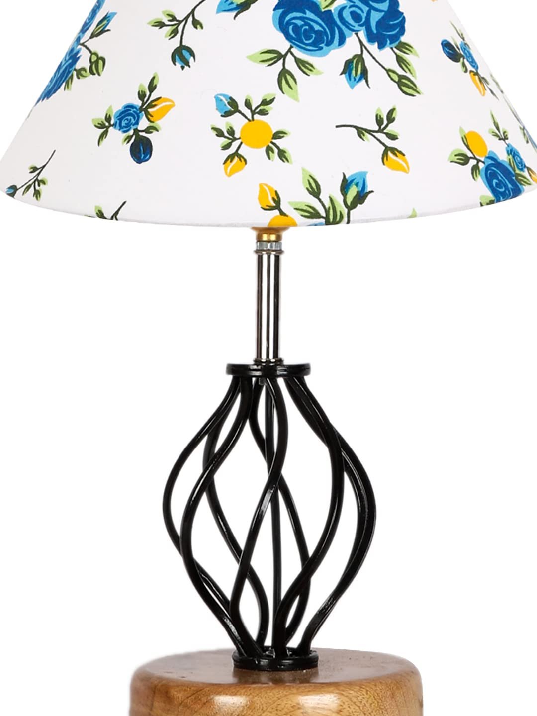Multicolor Cotton Table lamp with Wood & Iron Base(13)