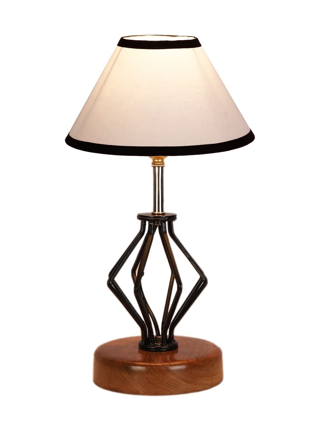 Multicolor Cotton Table lamp with Wood & Iron Base(143)