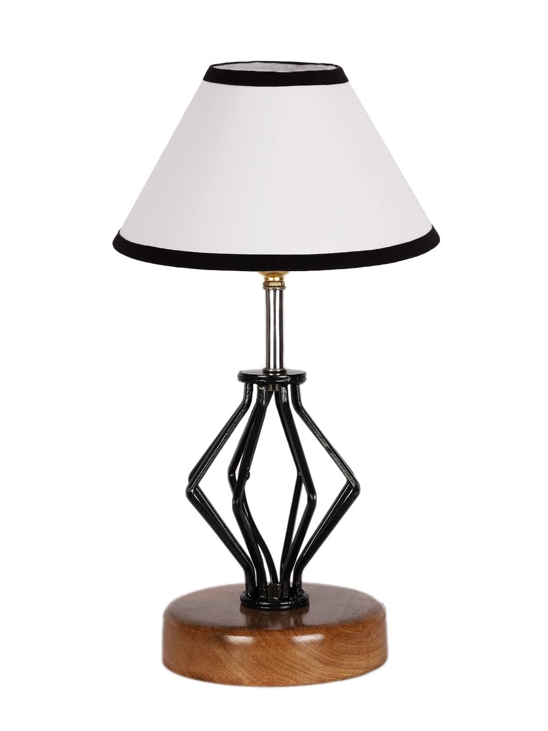Multicolor Cotton Table lamp with Wood & Iron Base(143)