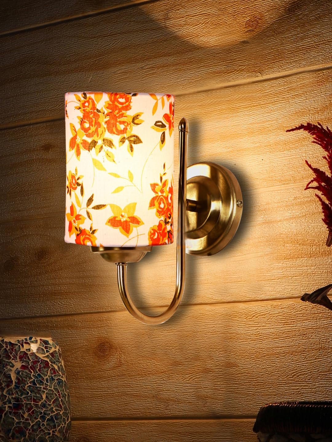 Maroon Jute Table lamp with Wood & Iron Base(146)