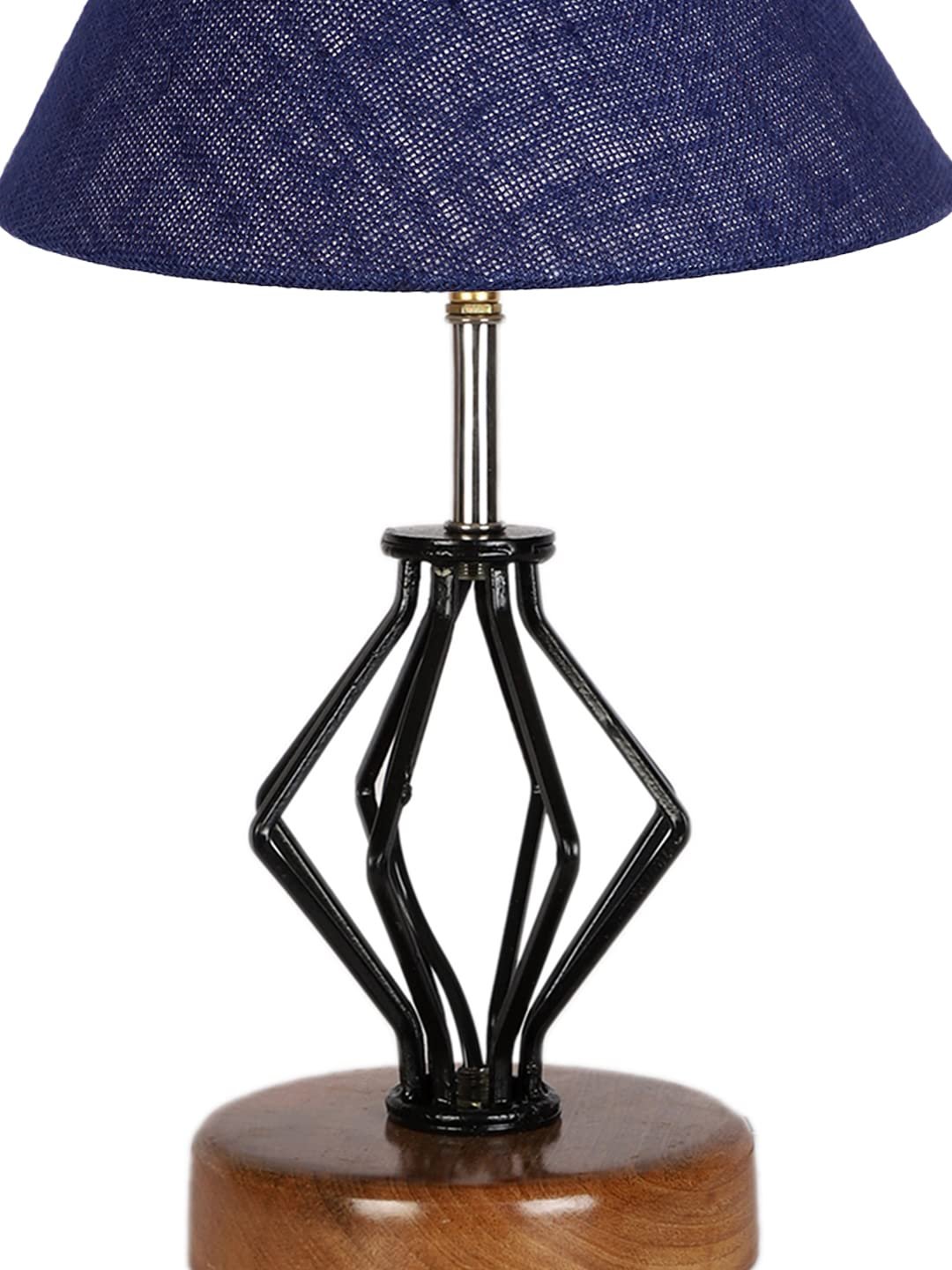 Blue Jute Table lamp with Wood & Iron Base(147)