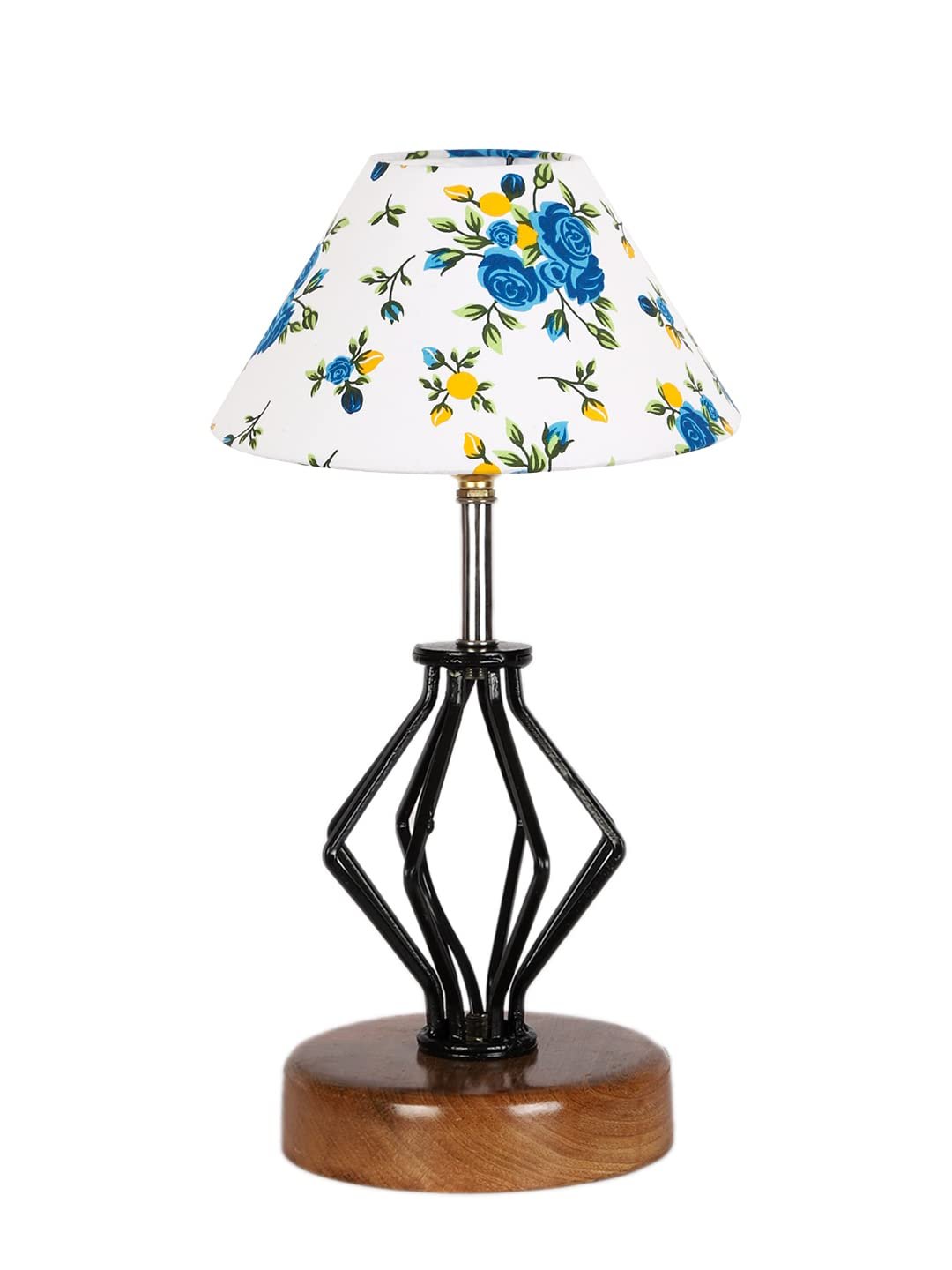 Multicolor Cotton Table lamp with Wood & Iron Base(149)