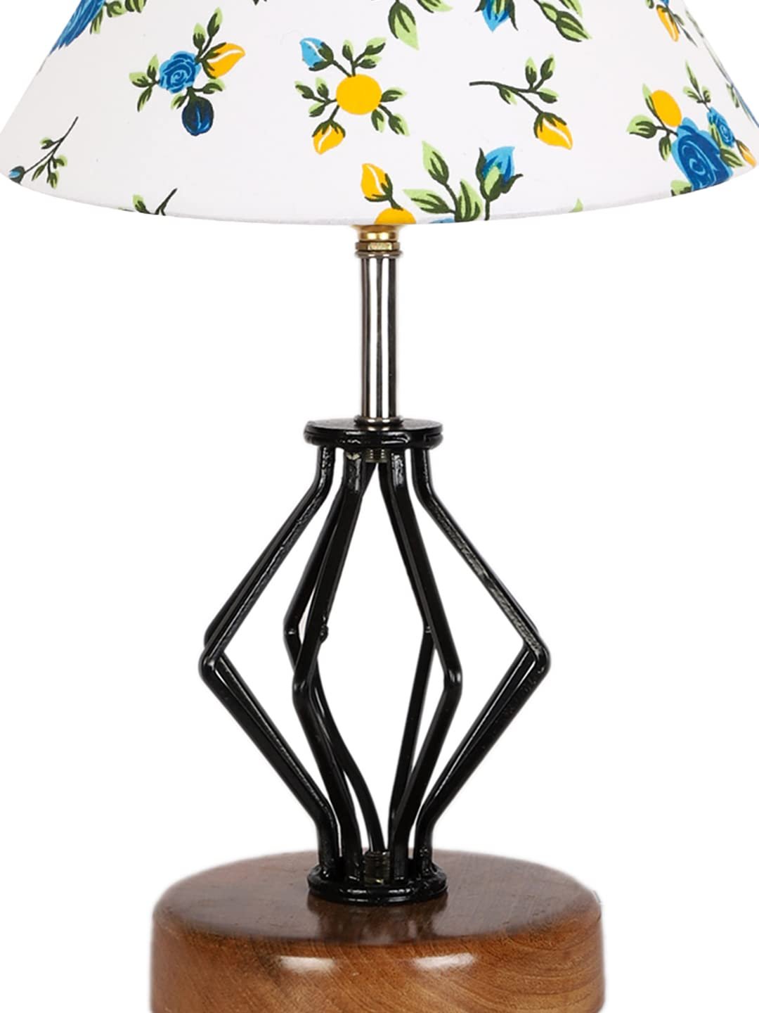 Multicolor Cotton Table lamp with Wood & Iron Base(149)