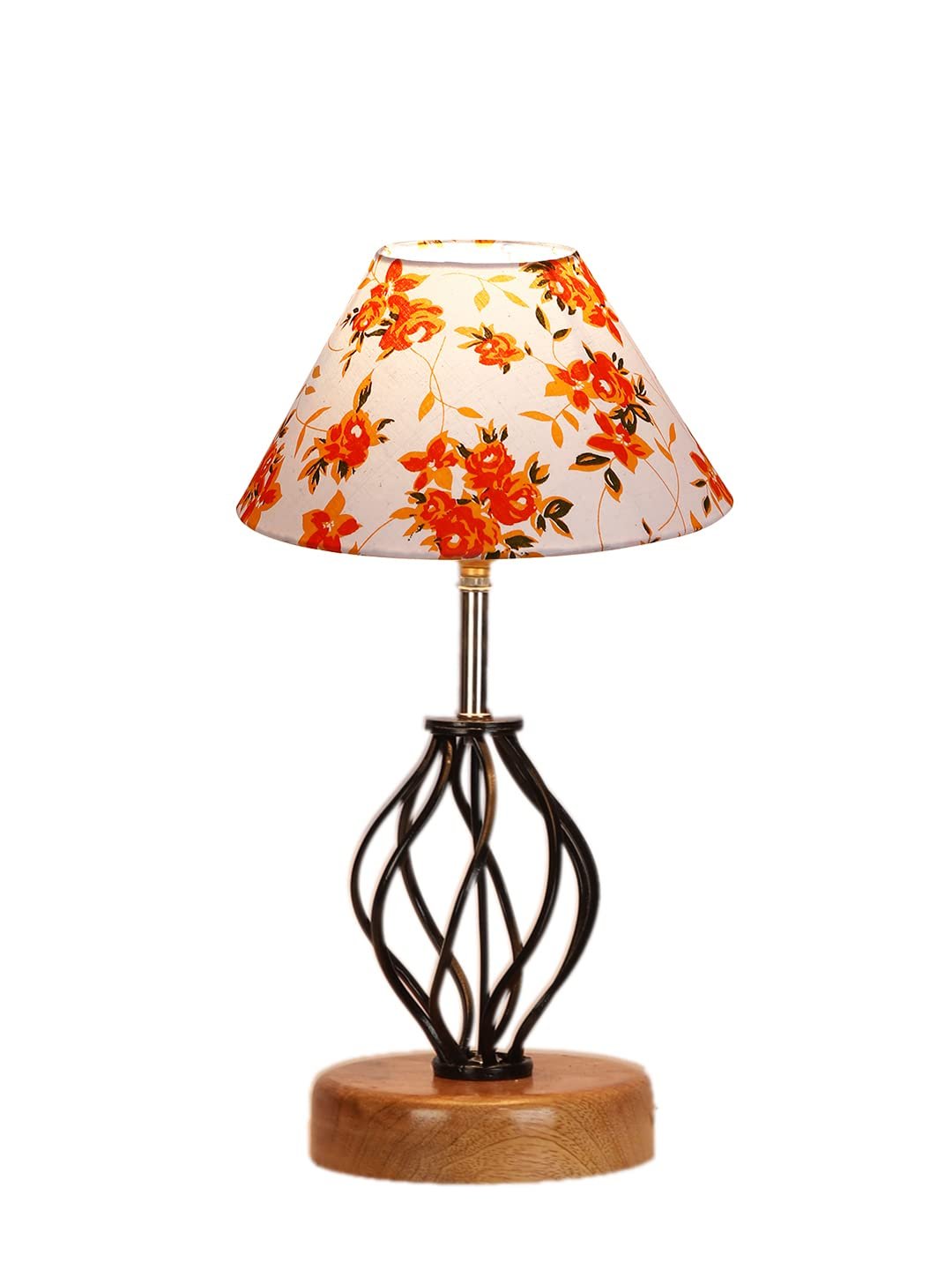 Multicolor Cotton Table lamp with Wood & Iron Base(14)