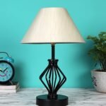 Off-White Cotton Table lamp with Iron Base(154)