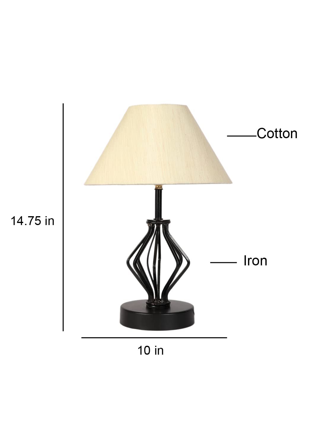 Off-White Cotton Table lamp with Iron Base(154)