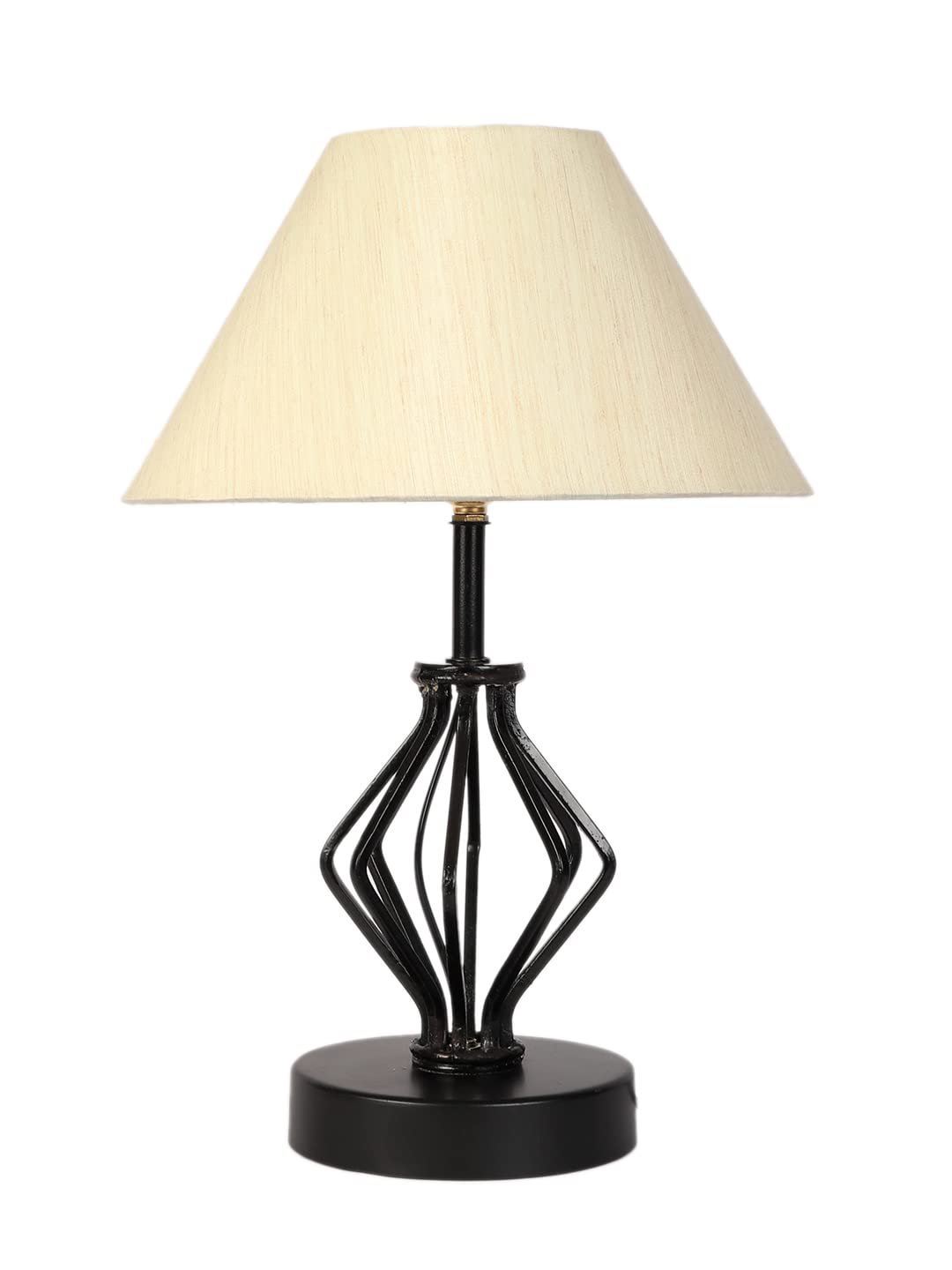 Off-White Cotton Table lamp with Iron Base(154)