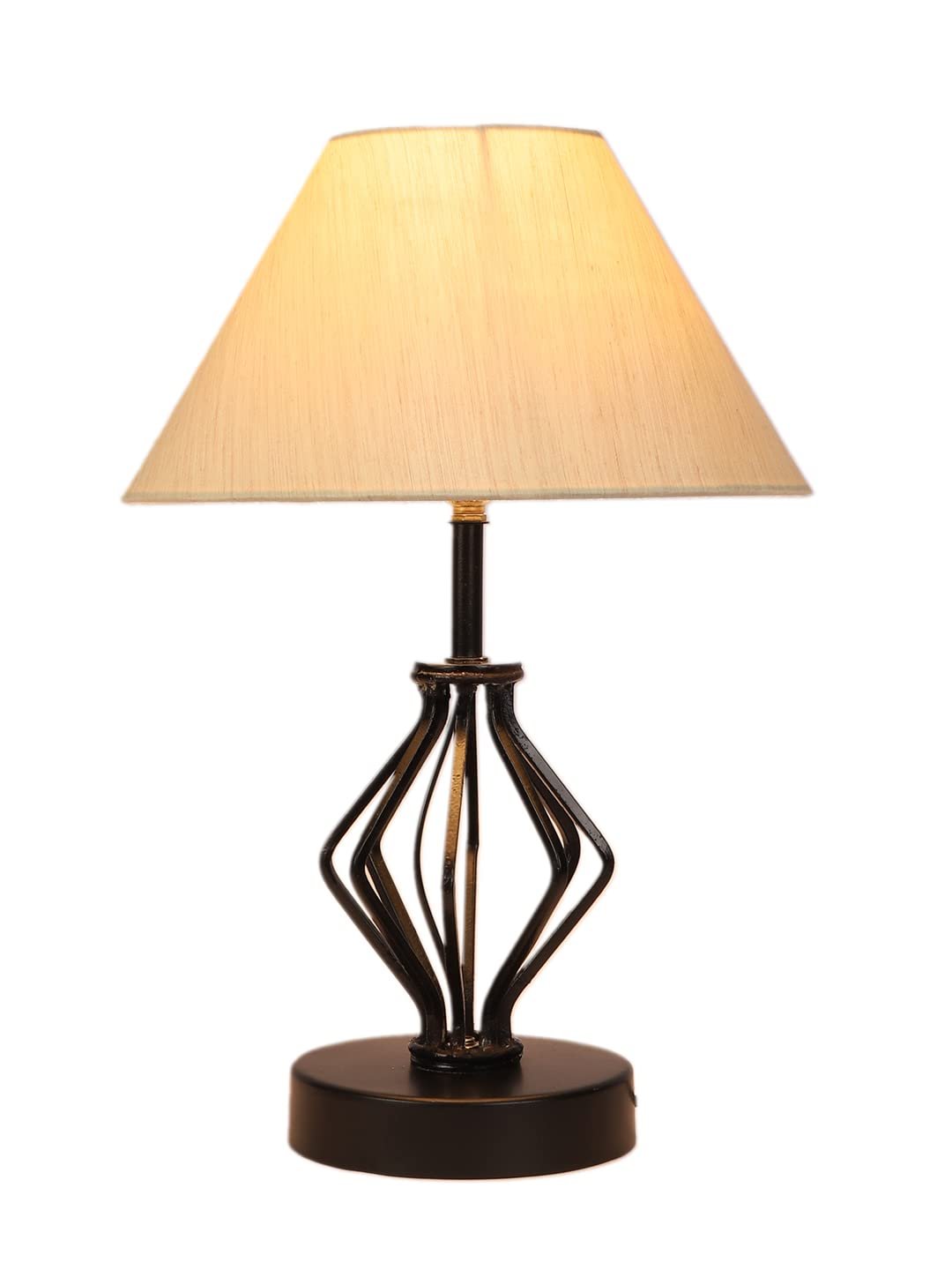 Off-White Cotton Table lamp with Iron Base(154)