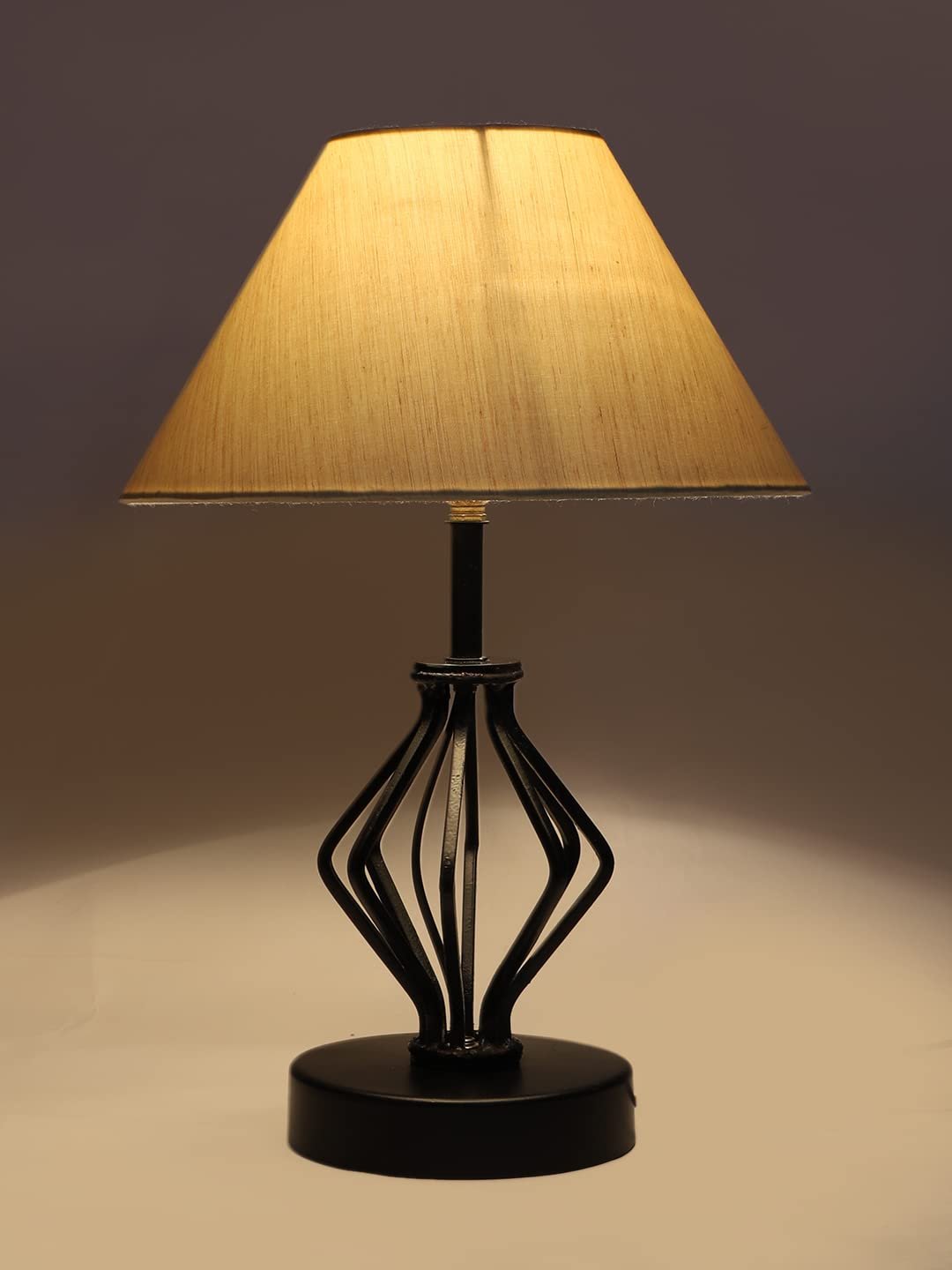 Off-White Cotton Table lamp with Iron Base(154)