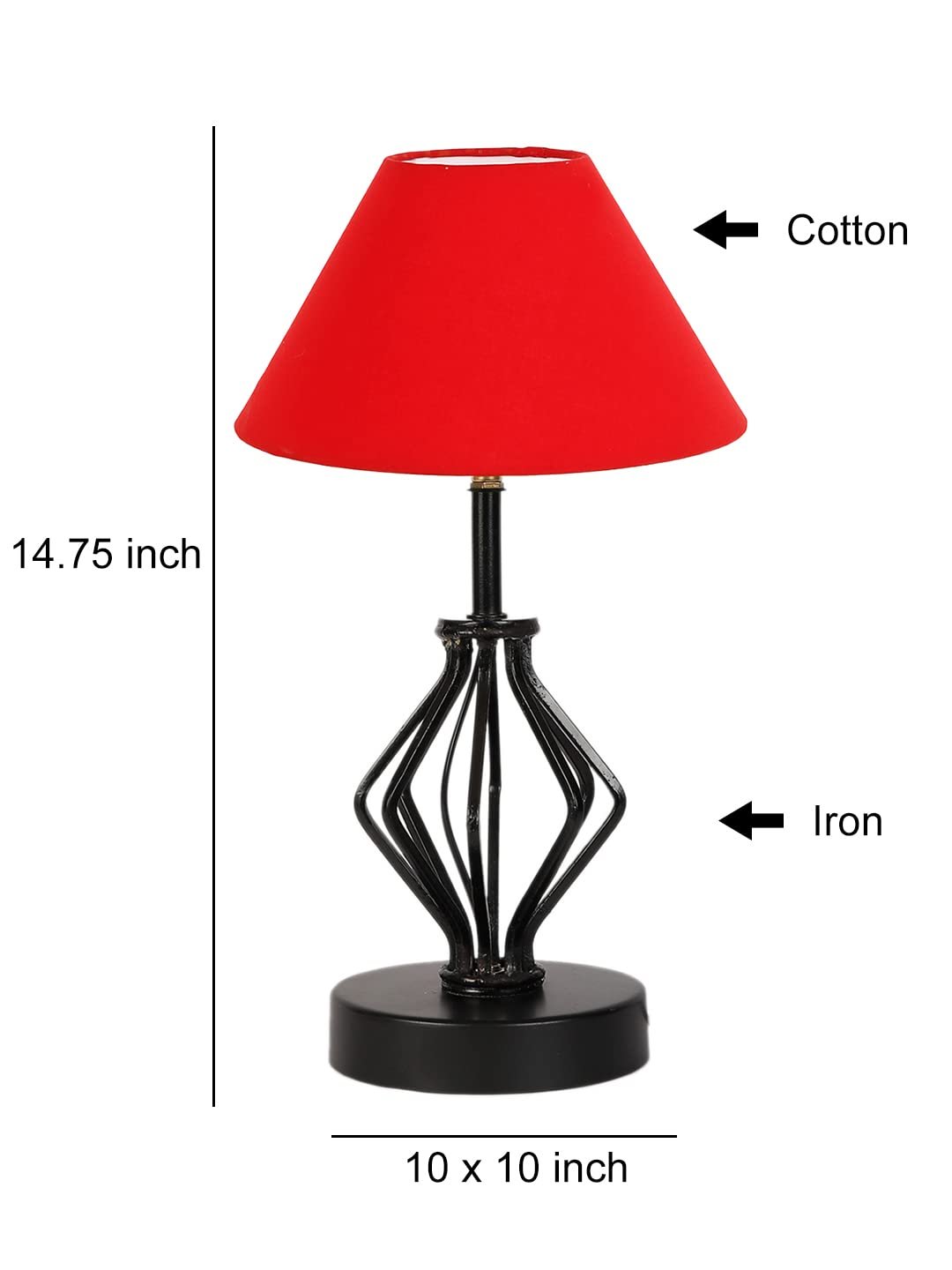 Red Cotton Table lamp with Iron Base(156)