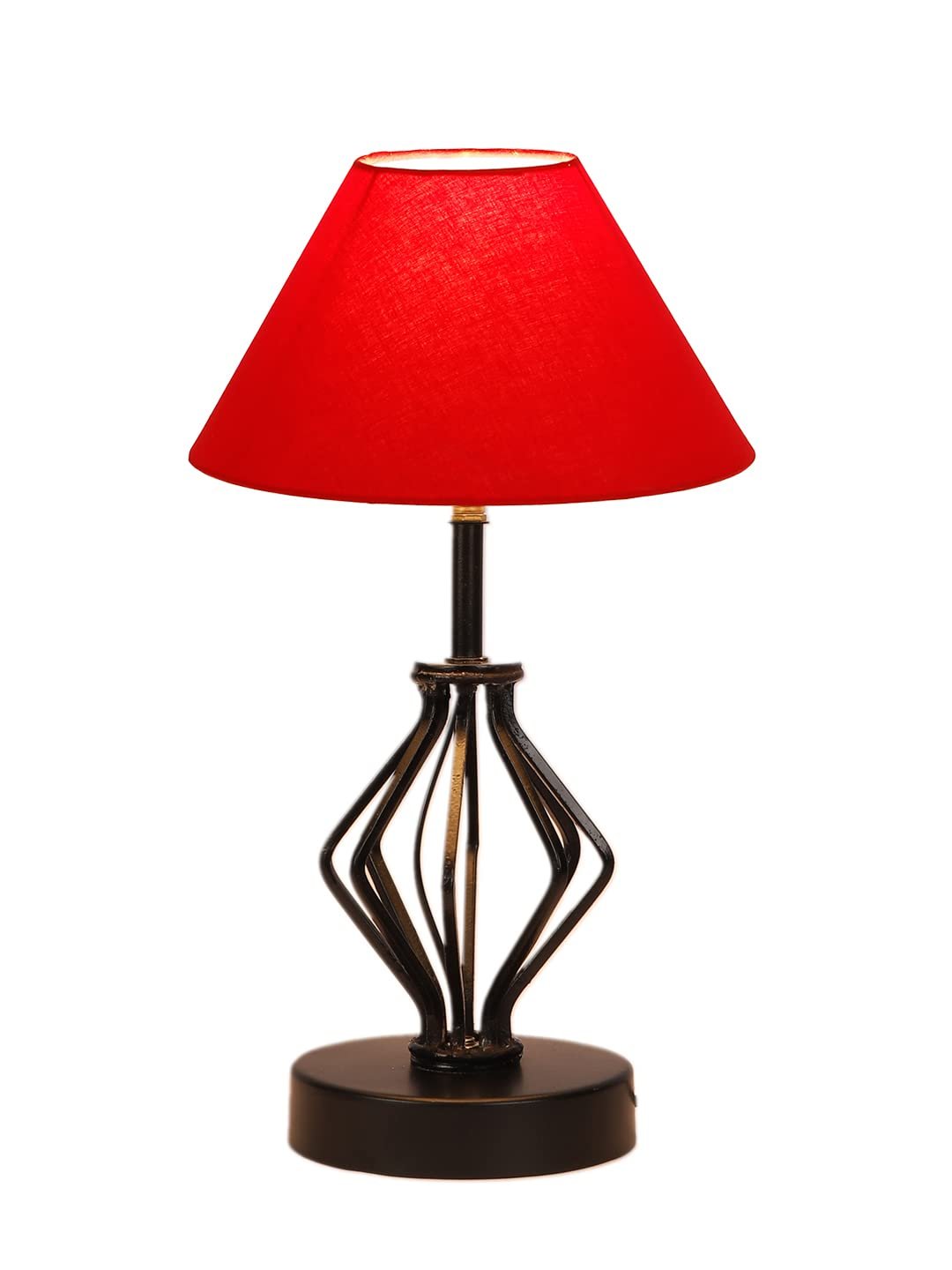 Red Cotton Table lamp with Iron Base(156)
