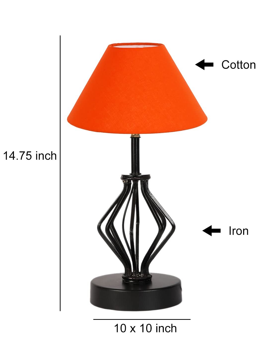 Orange Cotton Table lamp with Iron Base(157)