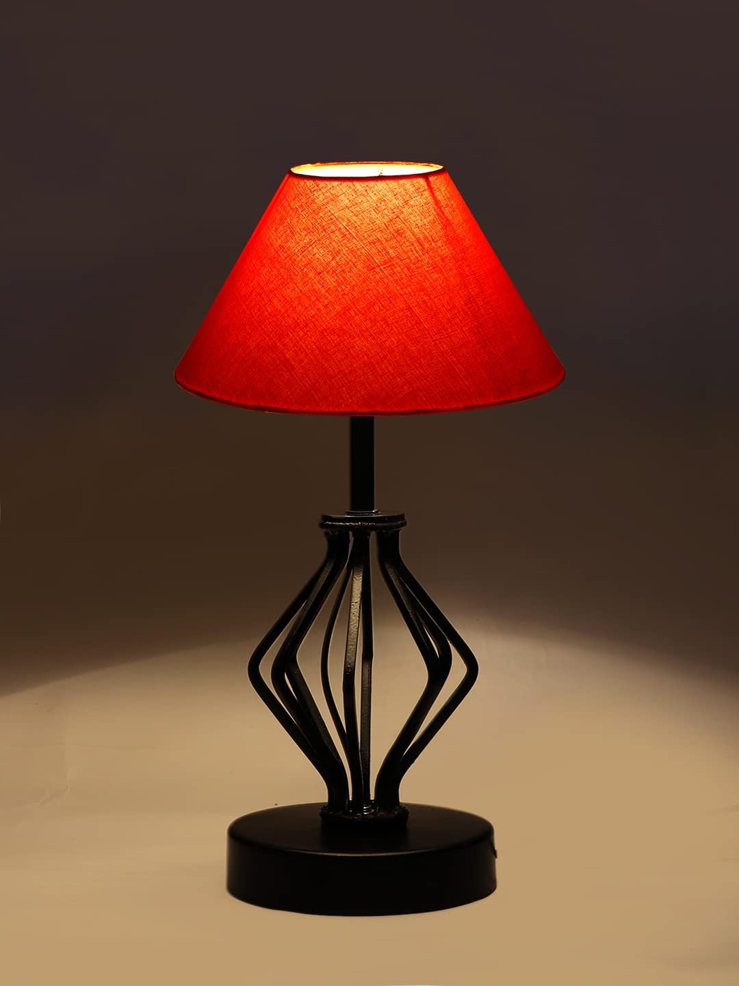 Orange Cotton Table lamp with Iron Base(157)