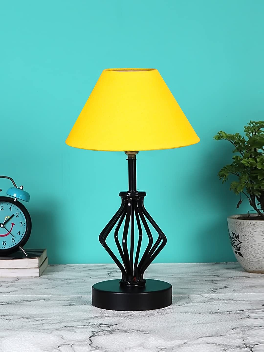 Yellow Cotton Table lamp with Iron Base(158)