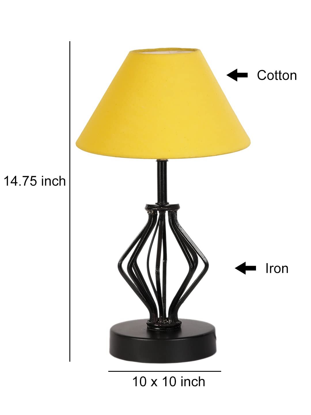 Yellow Cotton Table lamp with Iron Base(158)