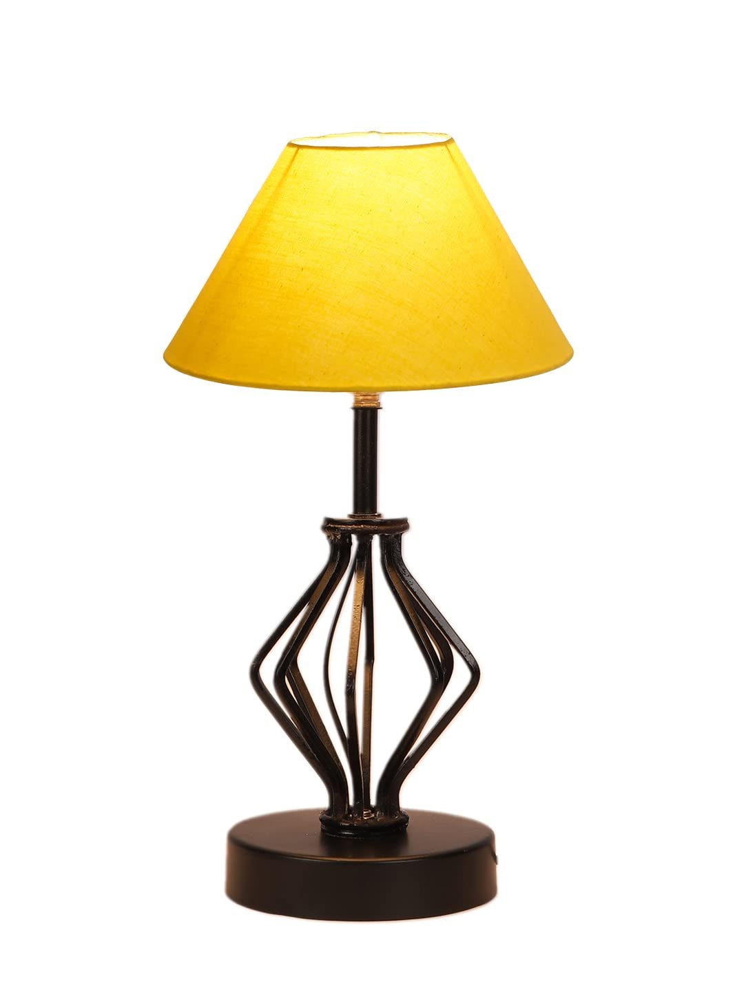 Yellow Cotton Table lamp with Iron Base(158)