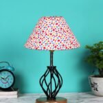Multicolor Cotton Table lamp with Wood & Iron Base(15)