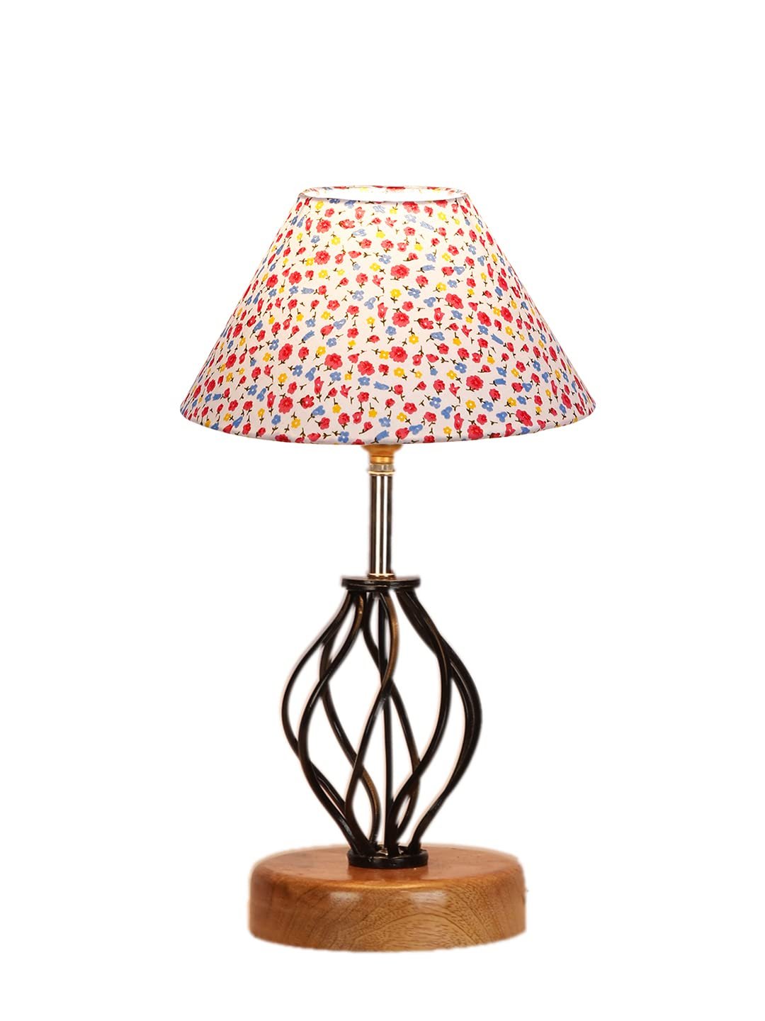 Multicolor Cotton Table lamp with Wood & Iron Base(15)