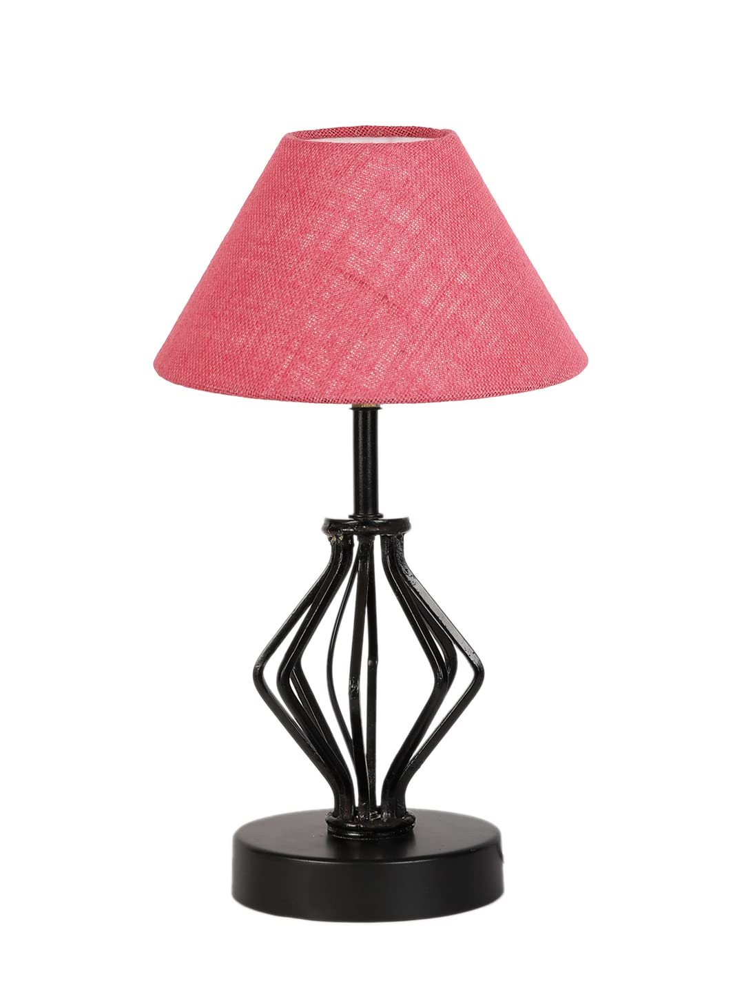 Pink Jute Table lamp with Iron Base(162)