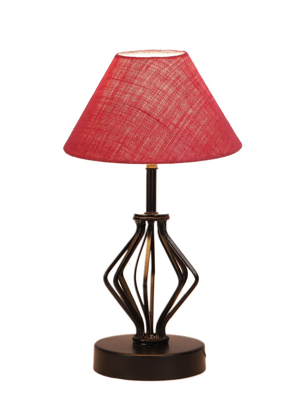 Pink Jute Table lamp with Iron Base(162)