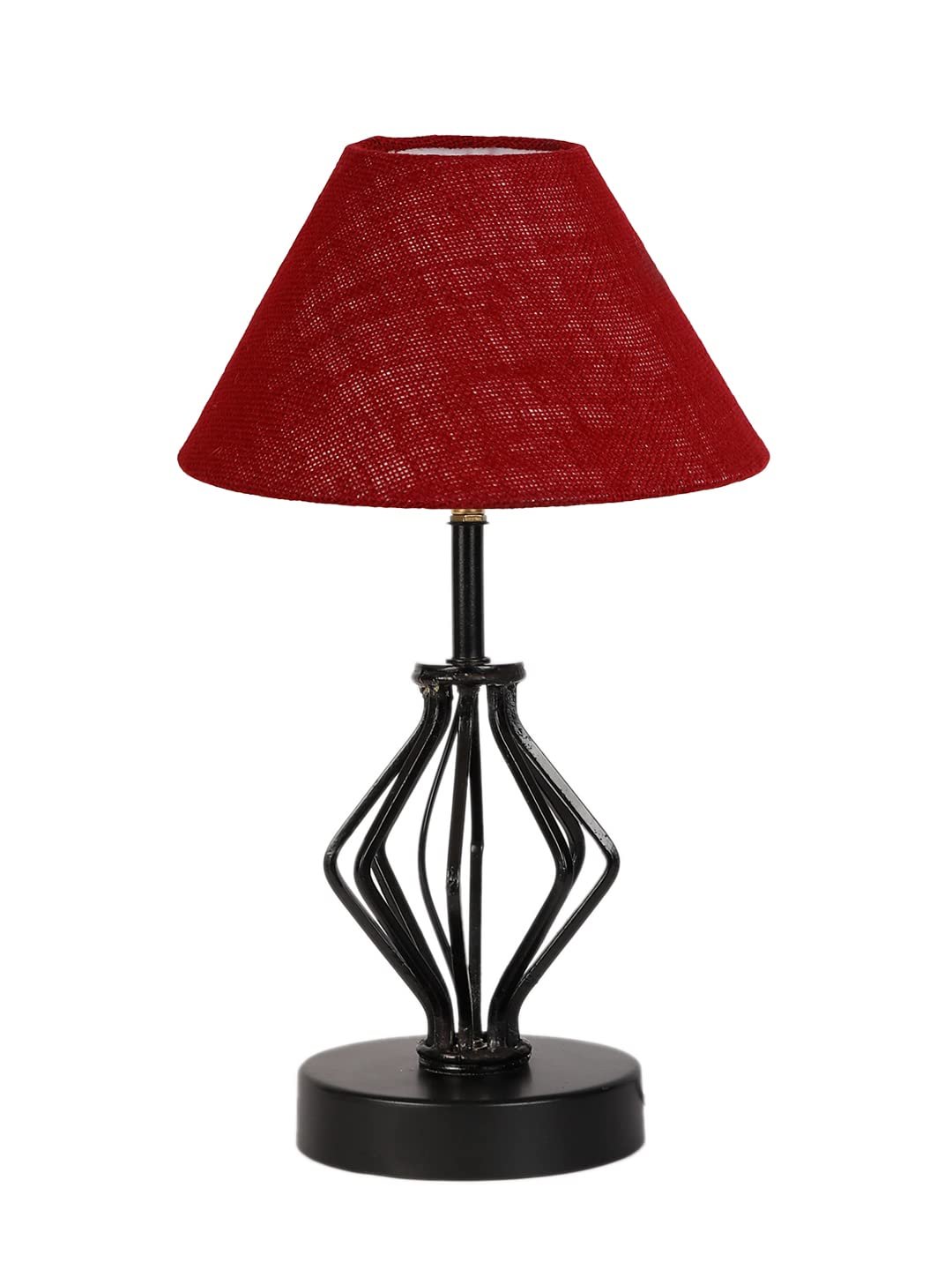 Maroon Jute Table lamp with Iron Base(163)
