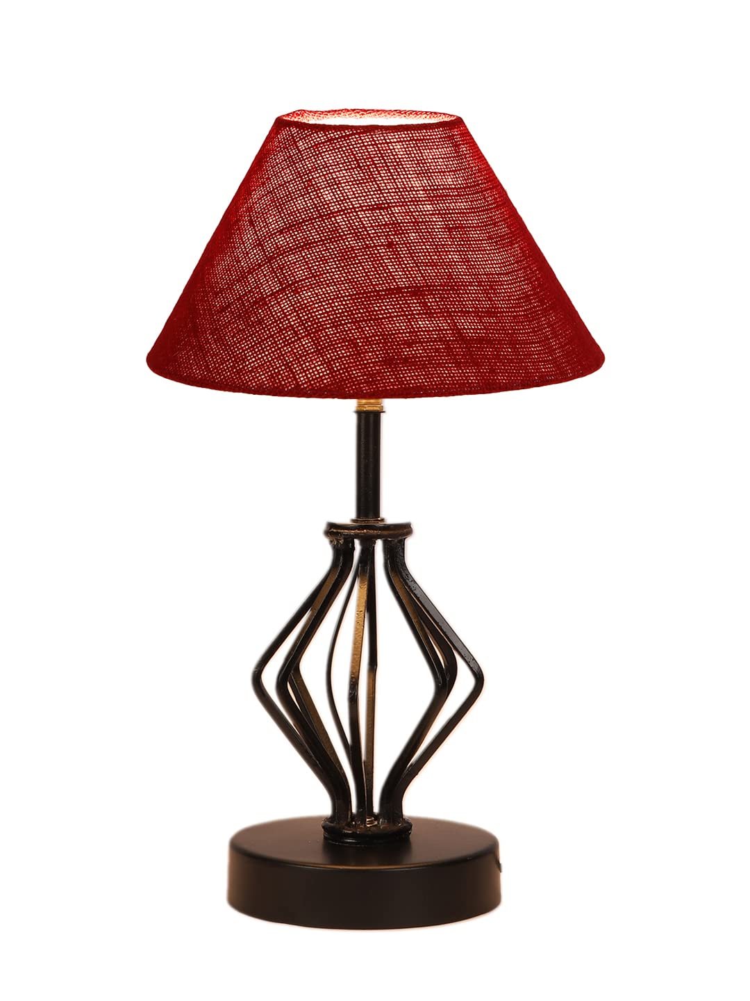 Maroon Jute Table lamp with Iron Base(163)