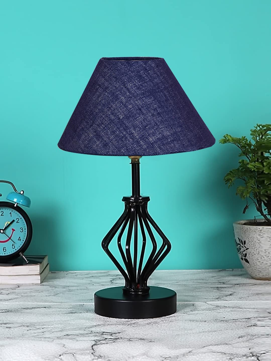 Blue Jute Table lamp with Iron Base(164)
