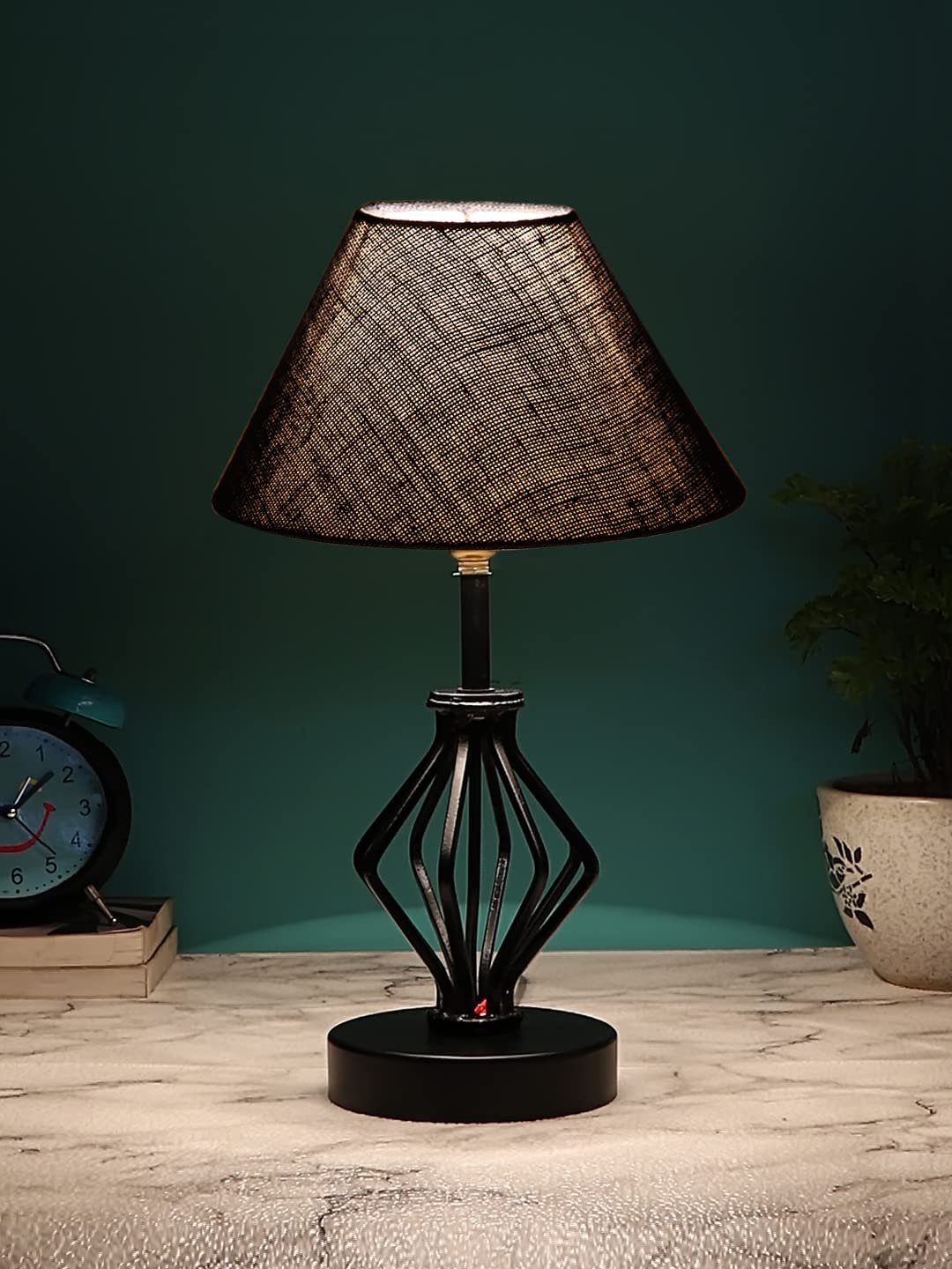 Blue Jute Table lamp with Iron Base(164)