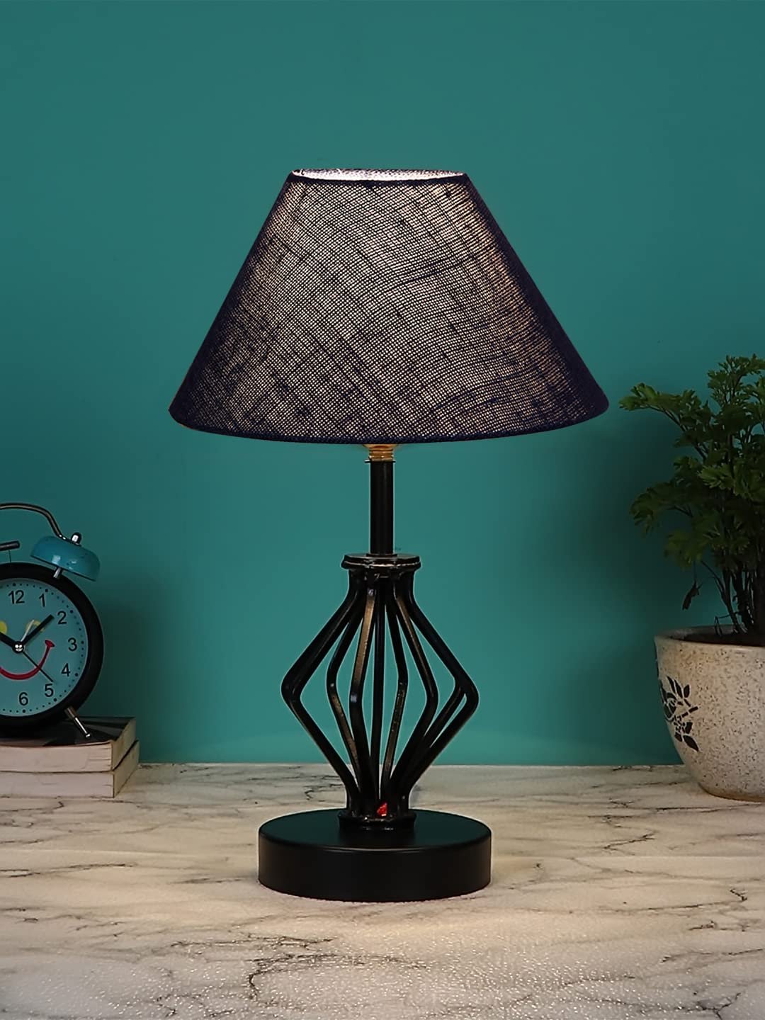 Blue Jute Table lamp with Iron Base(164)