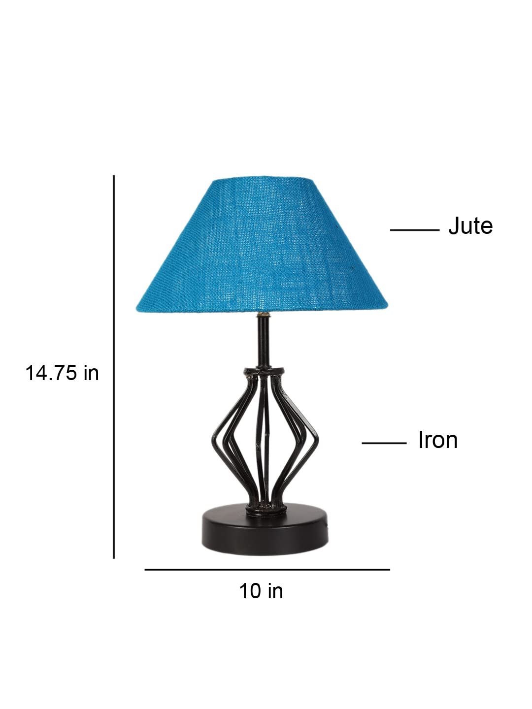 Turquoise Jute Table lamp with Iron Base(165)