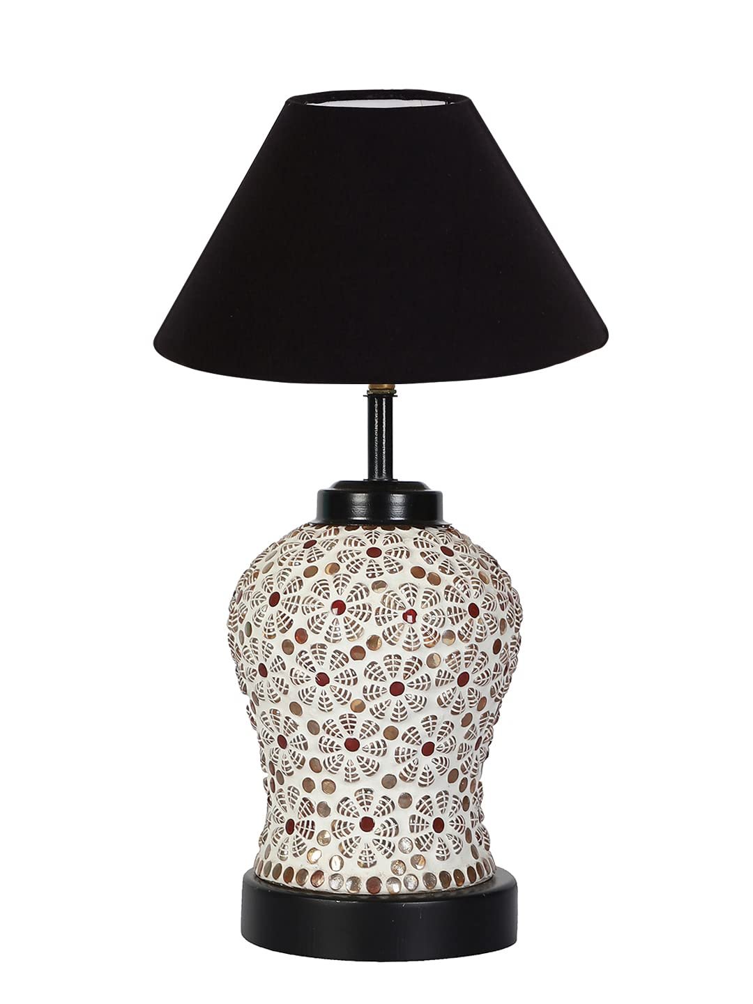 Black Cotton Glass Table lamp with Iron Base(172)