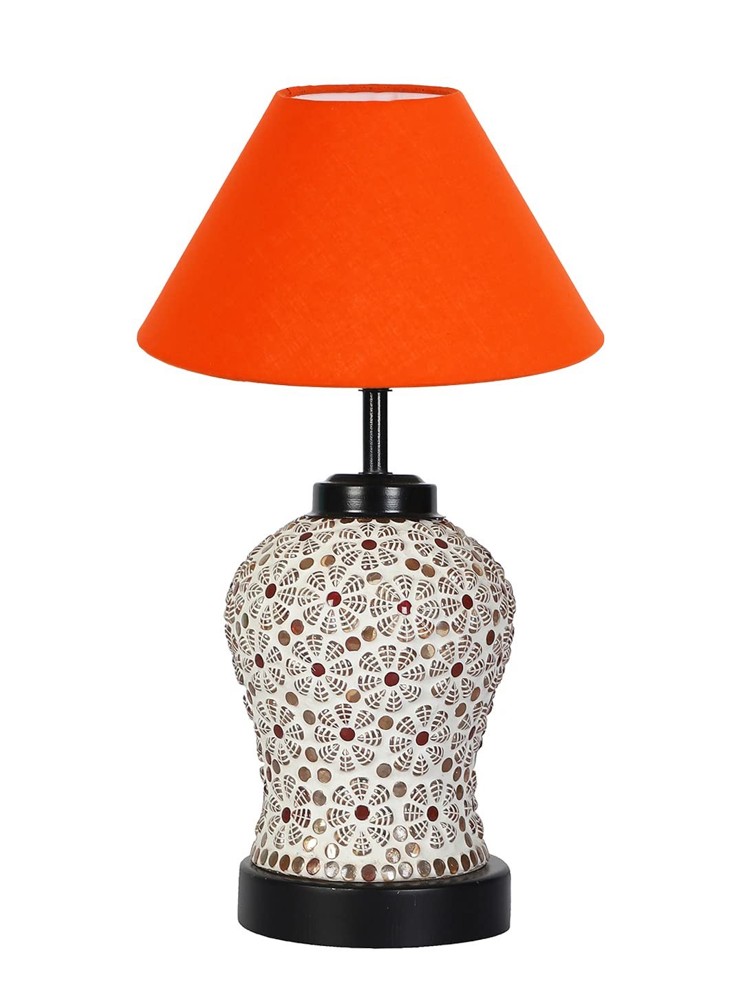 Orange Cotton Glass Table lamp with Iron Base(174)