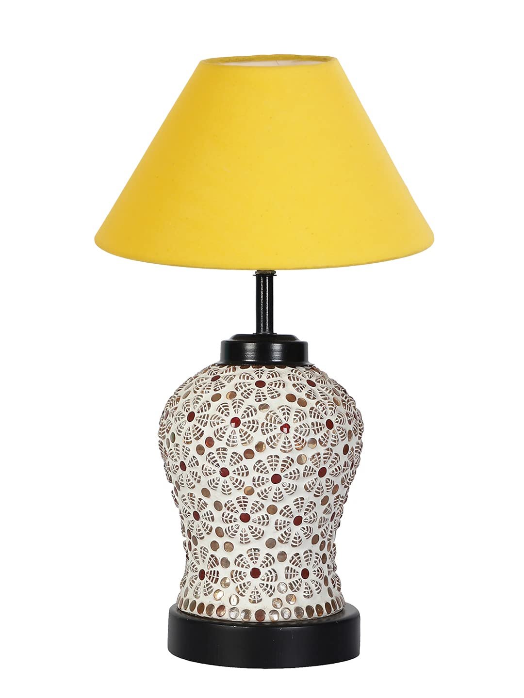 Yellow Cotton Glass Table lamp with Iron Base(175)