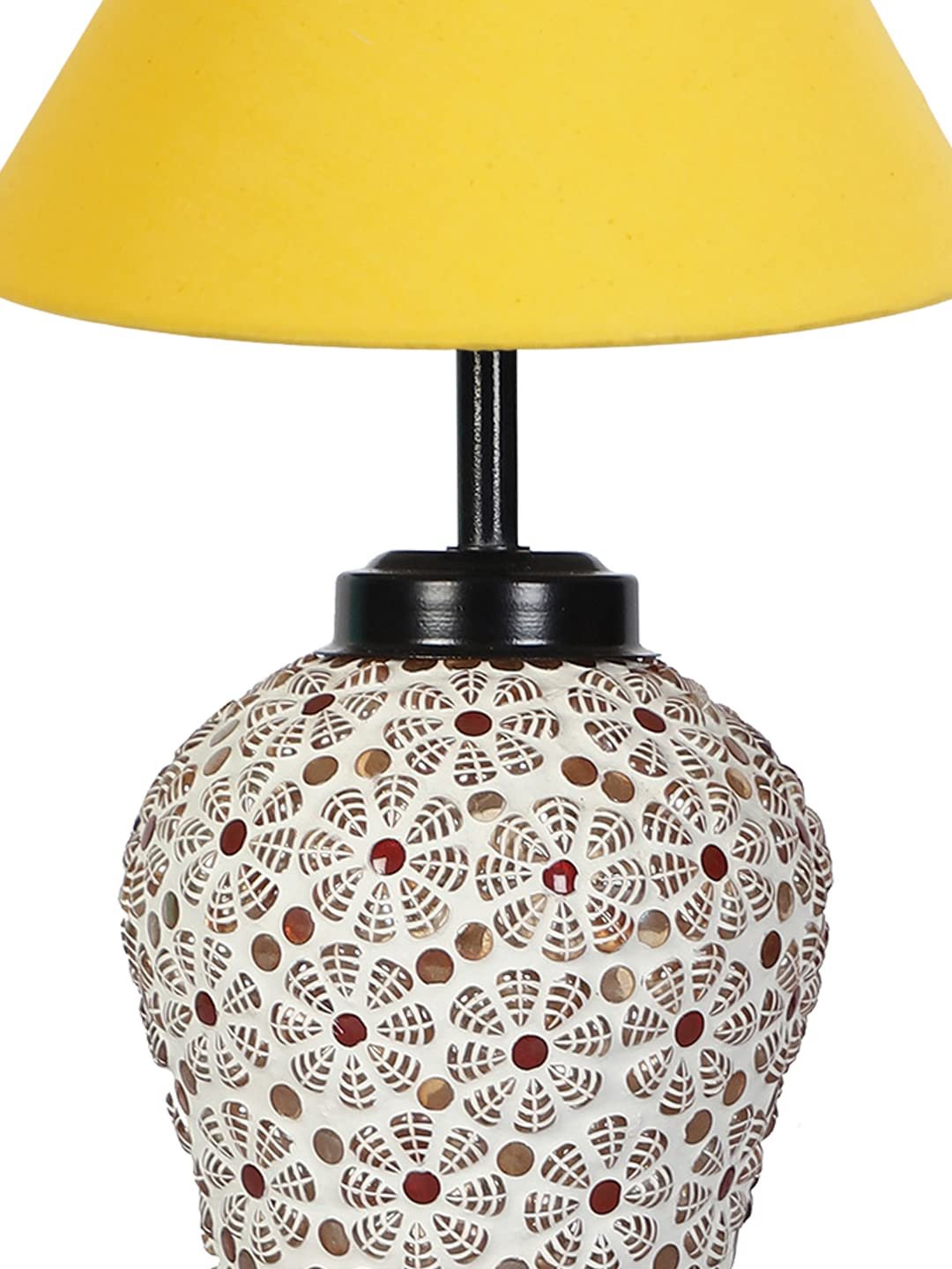 Yellow Cotton Glass Table lamp with Iron Base(175)
