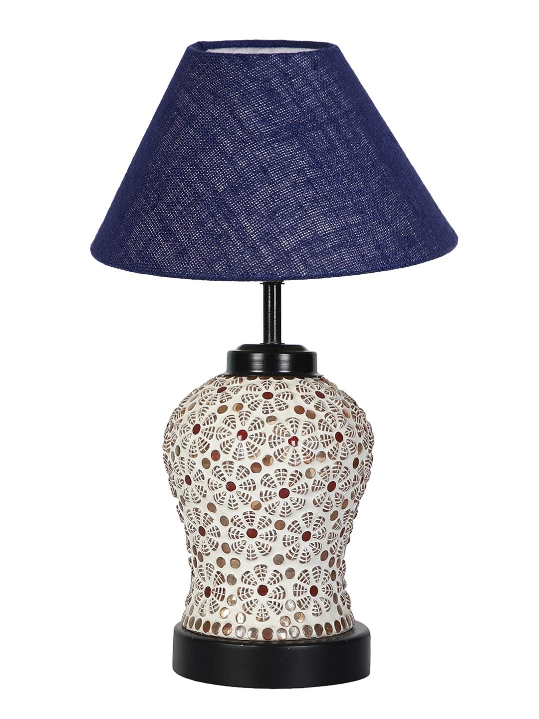 Blue Jute Glass Table lamp with Iron Base(181)