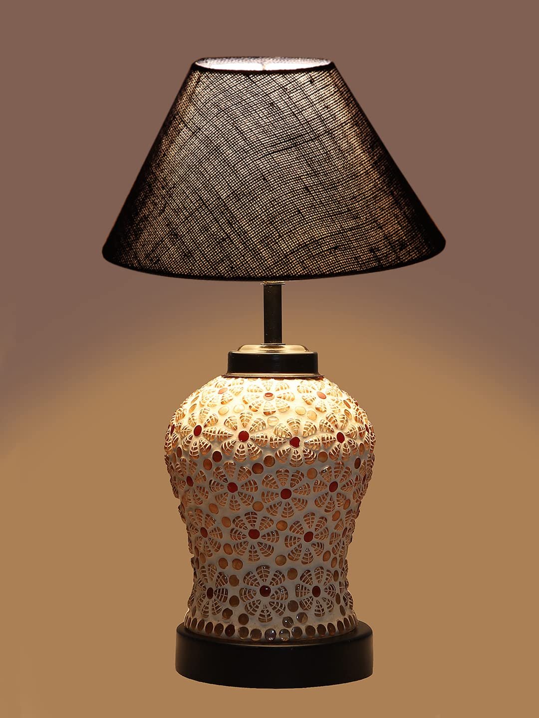Blue Jute Glass Table lamp with Iron Base(181)